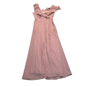 Birdy Grey Blush Pink Off-Shoulder Chiffon Wedding Dress